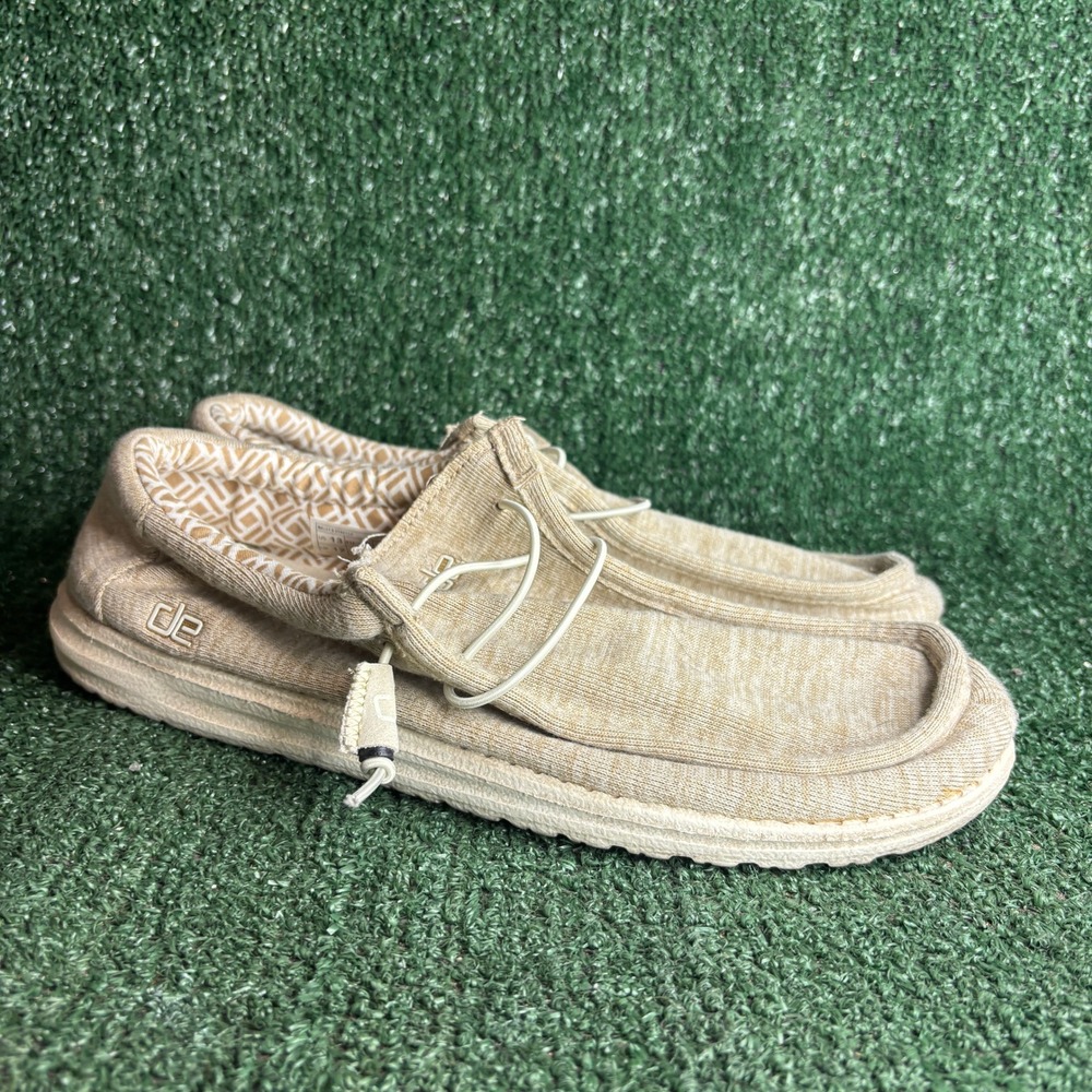 Hey Dude Wally B Stretch Comfort Lightweight Loafer Moccasin Beige Mens Size 13
